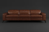 Esther Distressed Italian Aniline Leather Power Dual Recliner Sofa