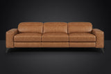 Esther Distressed Italian Aniline Leather Power Dual Recliner Sofa