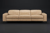 Esther Distressed Italian Aniline Leather Power Dual Recliner Sofa