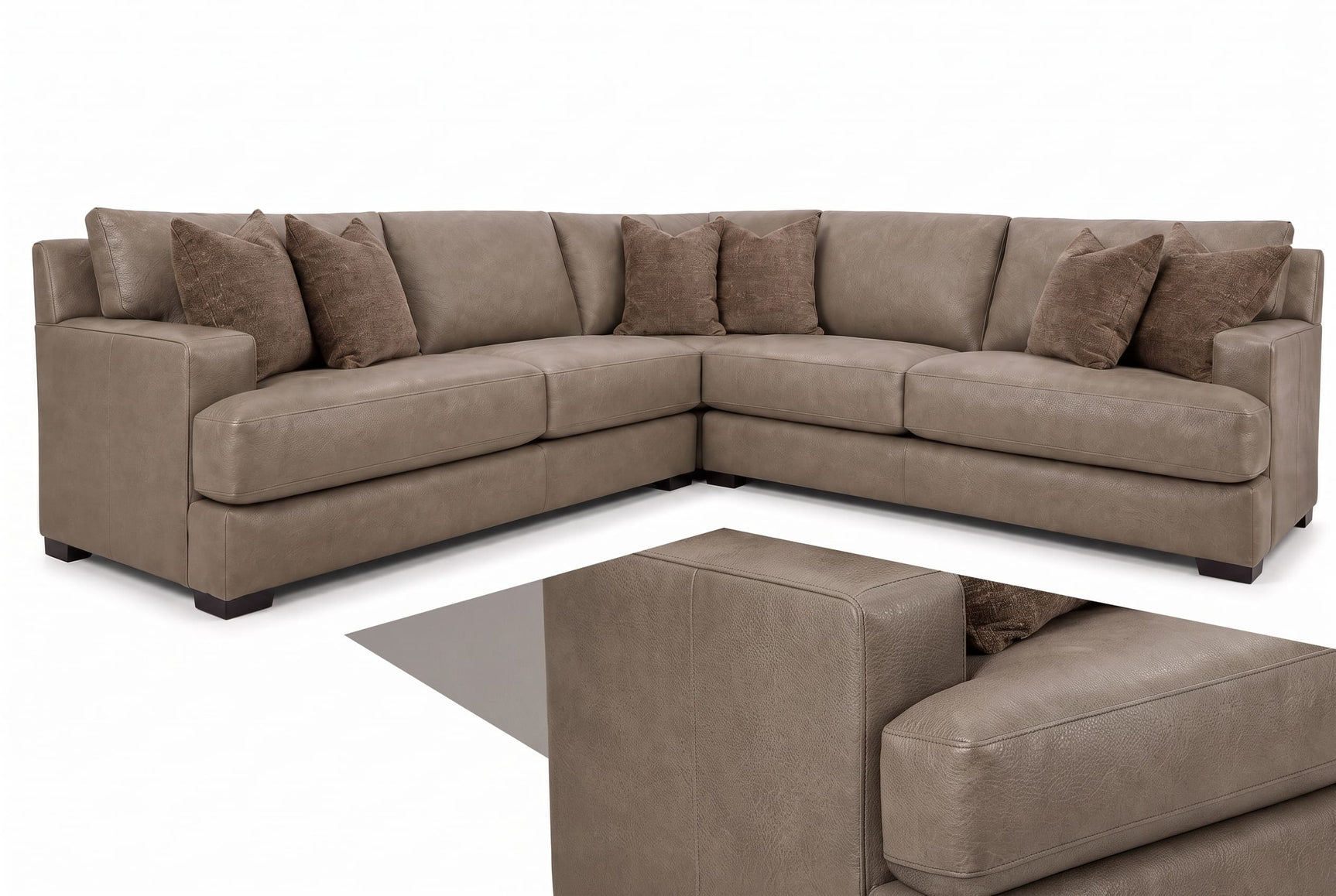Aurelio Leather Corner Sectional Sofa