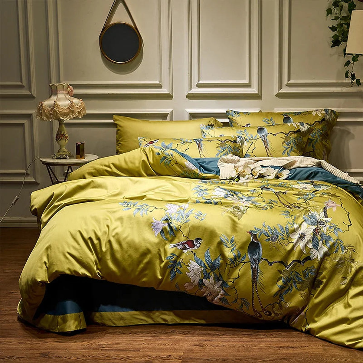 Eden 600 TC Elegant Cotton Duvet Set - Olive Green