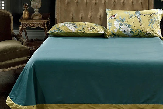 Teal Sheet, Olive Border