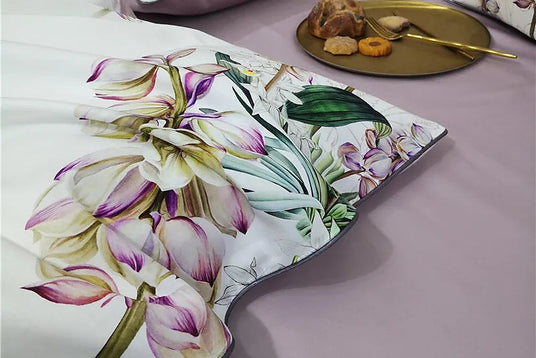Lilac Blooms on White