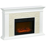 Archie 31.5" Electric Freestanding Fireplace with Mantel and Overheat Protection - White