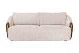Ellery fabric sofa in Wheat, front view with two loose back cushions