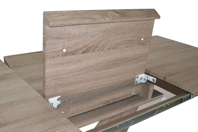 Ellis Washed Oak Butterfly Extension Dining Table - Self-Storing Butterfly Leaf
