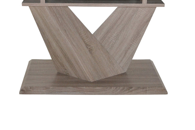 Ellis Washed Oak Butterfly Extension Dining Table - Double Prism Pedestal