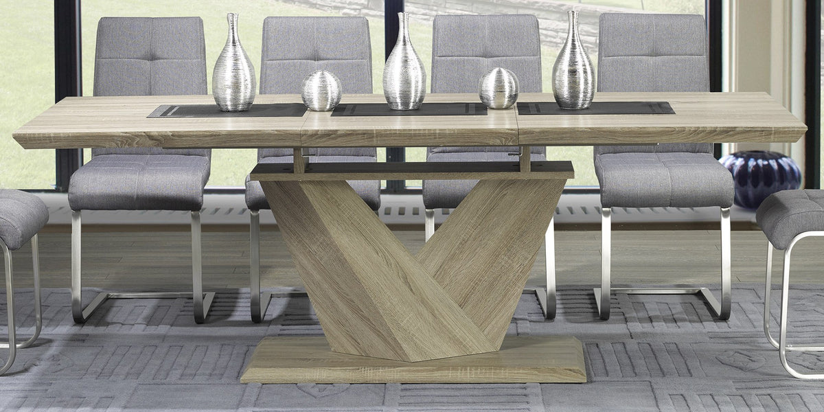 Ellis Washed Oak Butterfly Extension Dining Table