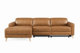Elodie Distressed Italian Aniline Leather Recliner Sectional Sofa