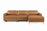 Elodie Distressed Italian Aniline Leather Recliner Sectional Sofa