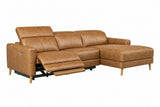 Elodie Distressed Italian Aniline Leather Recliner Sectional Sofa