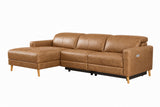 Elodie Distressed Italian Aniline Leather Recliner Sectional Sofa