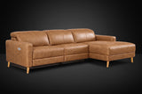 Elodie Distressed Italian Aniline Leather Recliner Sectional Sofa