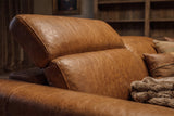 Elodie Distressed Italian Aniline Leather Recliner Sectional Sofa