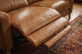 Elodie Distressed Italian Aniline Leather Recliner Sectional Sofa