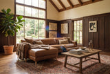 Elodie Distressed Italian Aniline Leather Recliner Sectional Sofa