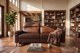 Elodie Distressed Italian Aniline Leather Dual Recliner Sofa