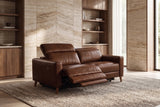 Elodie Distressed Italian Aniline Leather Dual Recliner Sofa