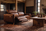 Elodie Distressed Italian Aniline Leather Dual Recliner Sofa