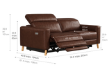 Elodie Distressed Italian Aniline Leather Dual Recliner Sofa