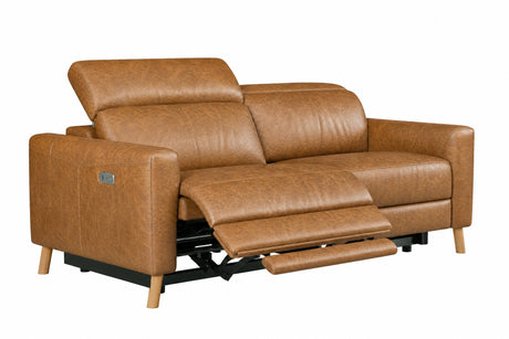 Elodie Distressed Italian Aniline Leather Dual Recliner Sofa