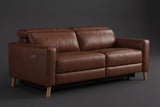 Elodie Distressed Italian Aniline Leather Dual Recliner Sofa