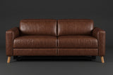 Elodie Distressed Italian Aniline Leather Dual Recliner Sofa