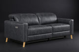 Elodie Distressed Italian Aniline Leather Dual Recliner Sofa