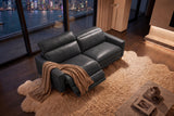Elodie Distressed Italian Aniline Leather Dual Recliner Sofa