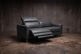 Elodie Distressed Italian Aniline Leather Dual Recliner Sofa