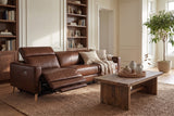 Elodie Distressed Italian Aniline Leather Dual Recliner Sofa