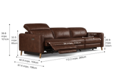 Elodie Distressed Italian Aniline Leather Dual Recliner Sofa