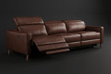 Elodie Distressed Italian Aniline Leather Dual Recliner Sofa