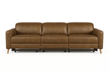 Elodie dual Recliner Sofa in distressed Italian aniline leather