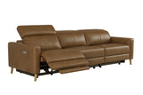 Elodie dual Recliner Sofa in distressed Italian aniline leather