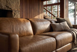 Elodie dual Recliner Sofa in distressed Italian aniline leather