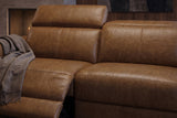 Elodie dual Recliner Sofa in distressed Italian aniline leather