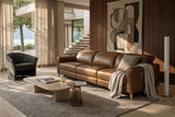Elodie dual Recliner Sofa in distressed Italian aniline leather