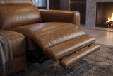 Elodie dual Recliner Sofa in distressed Italian aniline leather