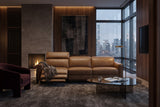 Elodie dual Recliner Sofa in distressed Italian aniline leather