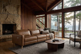Elodie dual Recliner Sofa in distressed Italian aniline leather