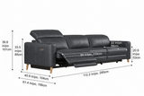 Elodie Distressed Italian Aniline Leather Dual Recliner Sofa