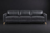Elodie Distressed Italian Aniline Leather Dual Recliner Sofa