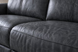 Elodie Distressed Italian Aniline Leather Dual Recliner Sofa