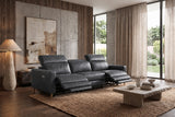 Elodie Distressed Italian Aniline Leather Dual Recliner Sofa