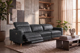 Elodie Distressed Italian Aniline Leather Dual Recliner Sofa