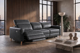 Elodie Distressed Italian Aniline Leather Dual Recliner Sofa