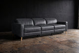 Elodie Distressed Italian Aniline Leather Dual Recliner Sofa