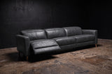 Elodie Distressed Italian Aniline Leather Dual Recliner Sofa