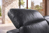Elodie Distressed Italian Aniline Leather Dual Recliner Sofa